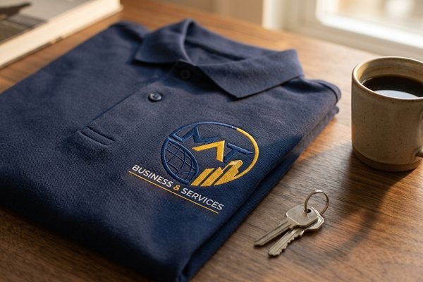 Detalle del uniforme de MAT Business Services